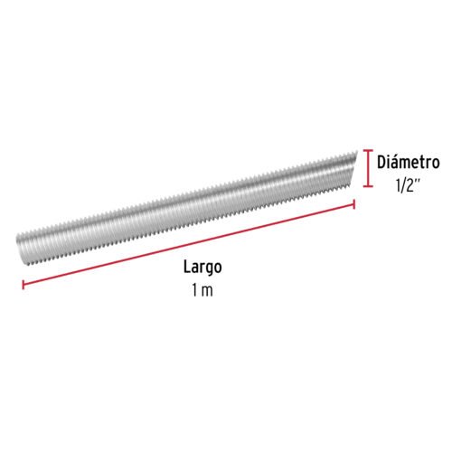 42415 - Varilla roscada de 1 m x 1/2", FIERO