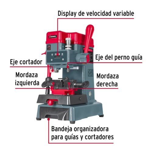 426671 42667 - Duplicadora de 8 tipos de llaves, tipo taladro, HERMEX