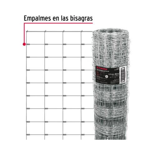 42860 - Rollo malla borreguera, 1.2m x 50m acero galvanizado, 26kg