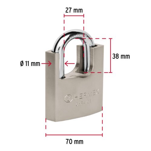 43003 - Candado de hierro 70 mm con coraza, llave anti-ganzúa