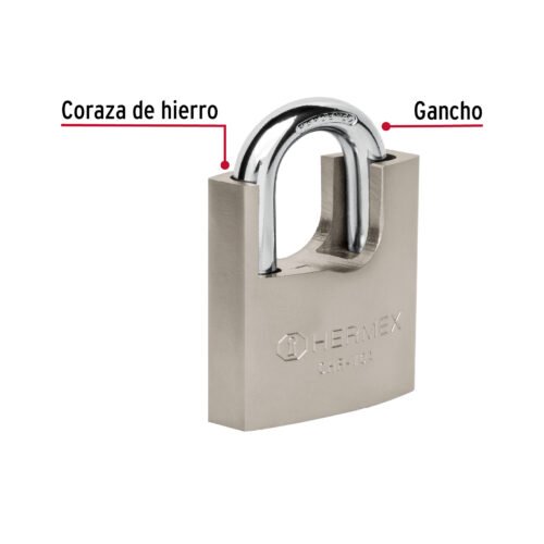 43003 - Candado de hierro 70 mm con coraza, llave anti-ganzúa