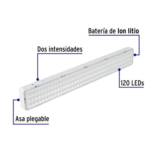 43010 - Lámpara de emergencia de 120 Leds 1000 lm recargable Volteck
