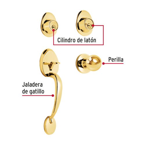 43020 - Jaladera y perilla, Lugo llave-llave, LB, HERMEX