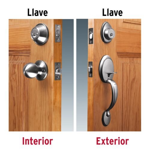 430242 43024 - Jaladera y perilla, Lugo llave-llave, cromo mate, HERMEX