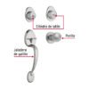 430243 43024 - Jaladera y perilla, Lugo llave-llave, cromo mate, HERMEX
