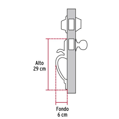430244 43024 - Jaladera y perilla, Lugo llave-llave, cromo mate, HERMEX