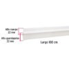 43031 - Guardapolvo fijo de 100 cm, blanco, HERMEX
