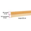 430362 43036 - Guardapolvo fijo de 120 cm, dorado, HERMEX
