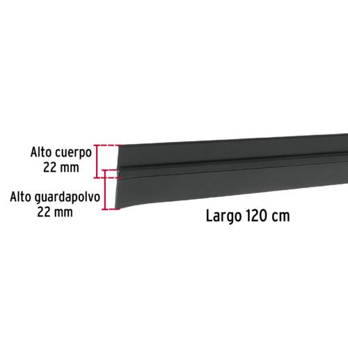 430372 43037 - Guardapolvo fijo de 120 cm, negro, HERMEX
