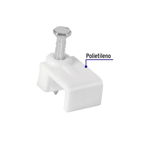 430451 43045 - Bolsa con 500 grapas blancas de 5 X 8.5 mm para cable plano