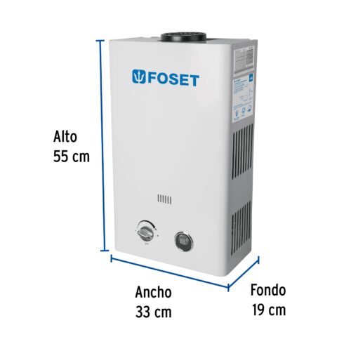 43050 - Calentador instantáneo, 11L, 2 servicios, gas LP, Foset