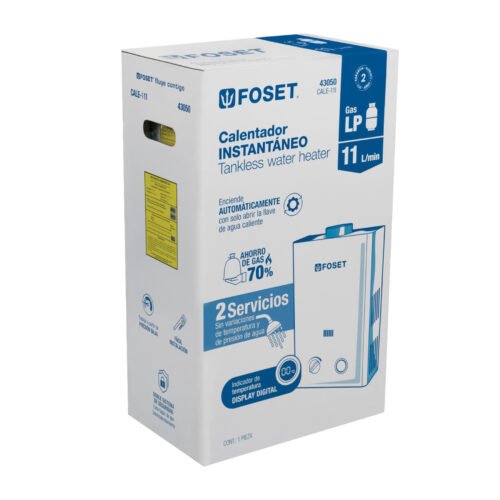 43050 - Calentador instantáneo, 11L, 2 servicios, gas LP, Foset