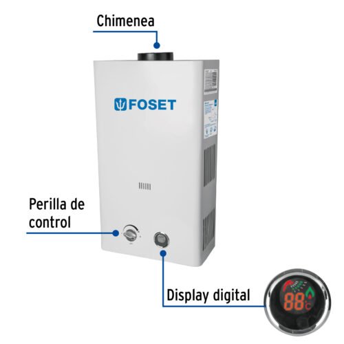 43051 - Calentador instantáneo, 13L, 3 servicios, gas LP, Foset