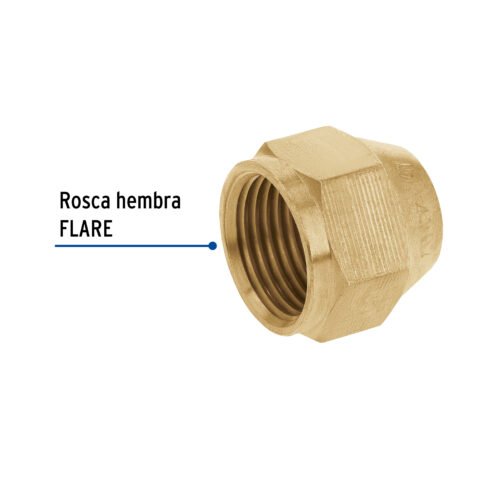 43073 - Tuerca cónica reducida de latón 1/2" x 3/8", Foset