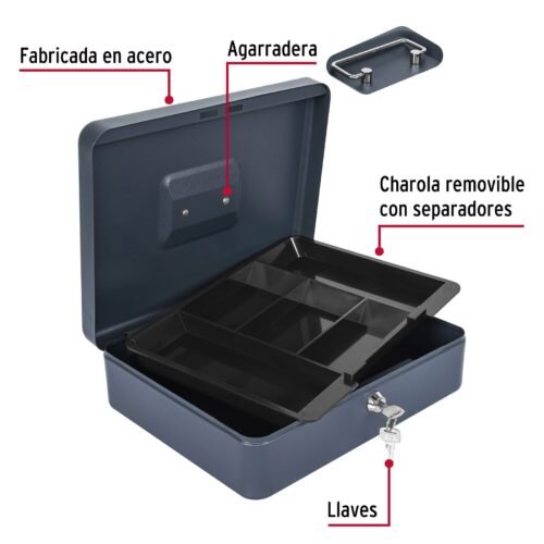 430763 43076 - Caja para dinero, 30 cm, HERMEX