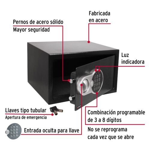 430801 43080 - Caja de seguridad electrónica, chica, HERMEX