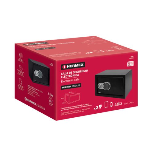 43081 - Caja de seguridad electrónica, mediana, HERMEX