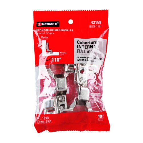 43159 - Bolsa c/2 bisagras bidimensionales de 110° cobertura interna