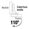 431611 43161 - Bolsa c/2 bisagras bidimensionales de 110° cobertura media
