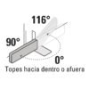 431812 43181 - Bisagra de piso doble acción, acero cromado, HERMEX