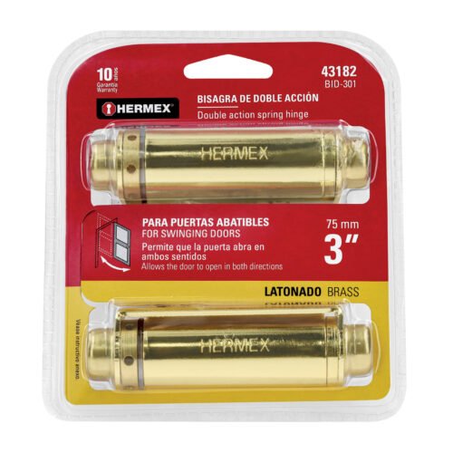43182 - Bisagra de doble acción 3" acero latonado, HERMEX