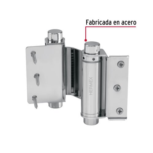 43183 - Bisagra de doble acción 3" acero cromado, HERMEX