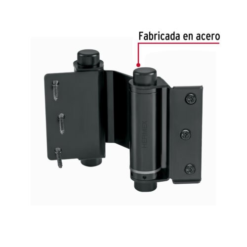 431841 43184 - Bisagra de doble acción 3" acero negro, HERMEX