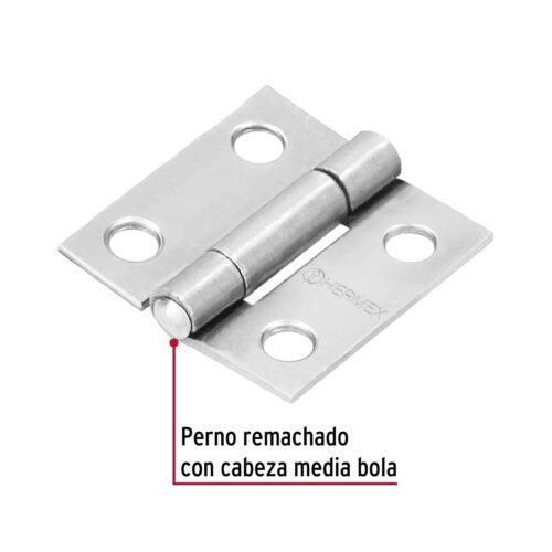 43185 - Bisagra rectangular 1" acero pulido, HERMEX