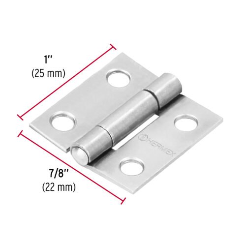 43185 - Bisagra rectangular 1" acero pulido, HERMEX
