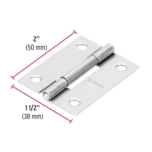 43187 - Bisagra rectangular 2" acero pulido, HERMEX