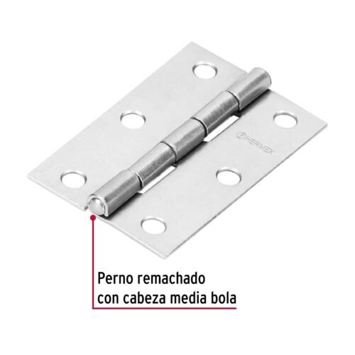 43188 - Bisagra rectangular 2-1/2" acero pulido, HERMEX