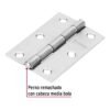 43189 - Bisagra rectangular 3" acero pulido, HERMEX