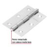 43190 - Bisagra rectangular 3-1/2" acero pulido, HERMEX