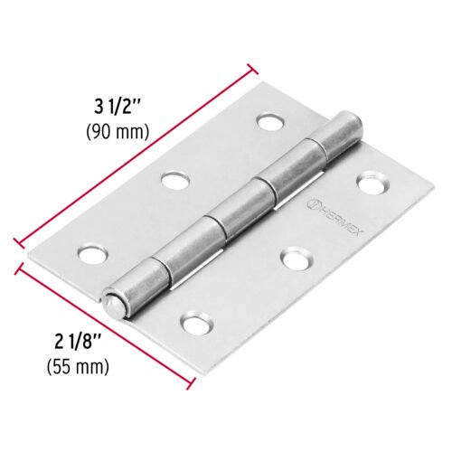 43190 - Bisagra rectangular 3-1/2" acero pulido, HERMEX