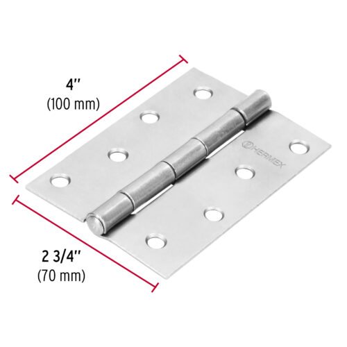 43191 - Bisagra rectangular 4" acero pulido, HERMEX