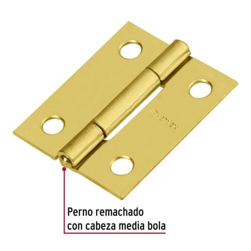 431931 43193 - Bisagra rectangular 1-1/2" acero latonado, HERMEX