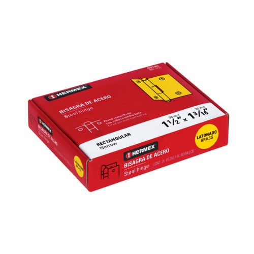 431933 43193 - Bisagra rectangular 1-1/2" acero latonado, HERMEX