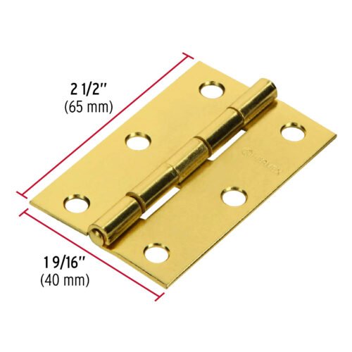 43195 - Bisagra rectangular 2-1/2" acero latonado, HERMEX
