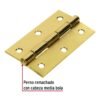 431971 43197 - Bisagra rectangular 3-1/2" acero latonado, HERMEX