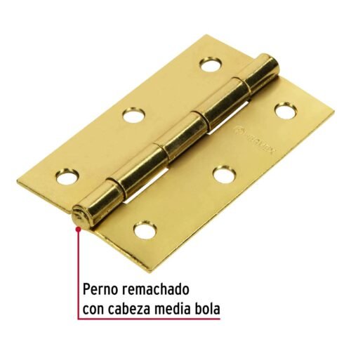 431971 43197 - Bisagra rectangular 3-1/2" acero latonado, HERMEX