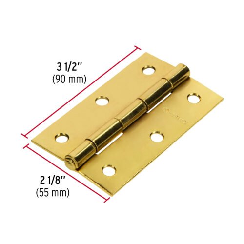 431972 43197 - Bisagra rectangular 3-1/2" acero latonado, HERMEX