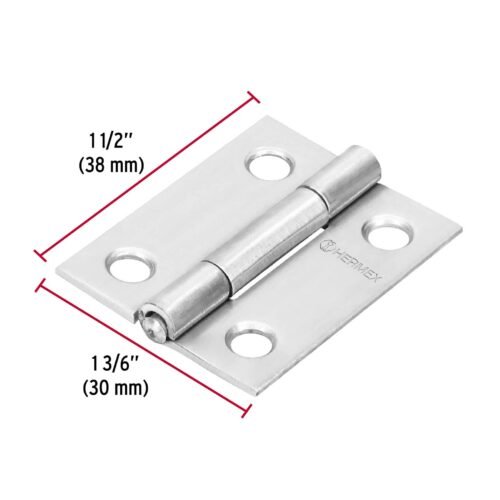 43200 - Bisagra rectangular 1-1/2" acero inoxidable, HERMEX