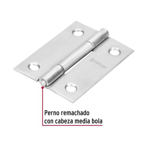 432011 43201 - Bisagra rectangular 2" acero inoxidable, HERMEX