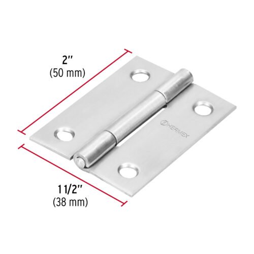 432012 43201 - Bisagra rectangular 2" acero inoxidable, HERMEX