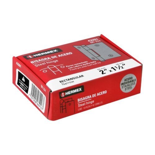 432013 43201 - Bisagra rectangular 2" acero inoxidable, HERMEX