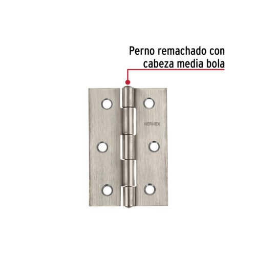 432021 43202 - Bisagra rectangular 2-1/2" acero inoxidable, HERMEX