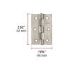 432022 43202 - Bisagra rectangular 2-1/2" acero inoxidable, HERMEX