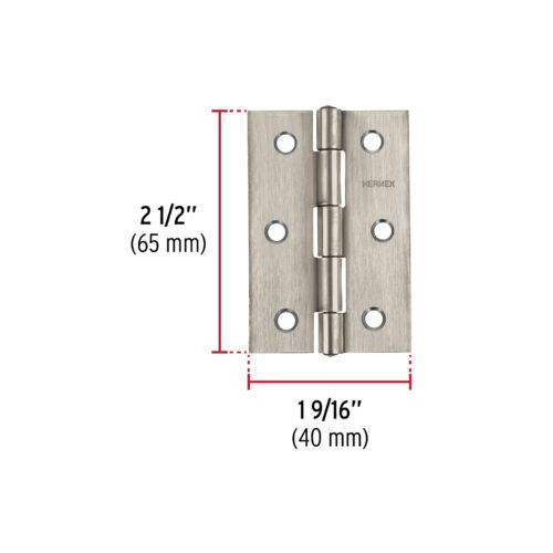 432022 43202 - Bisagra rectangular 2-1/2" acero inoxidable, HERMEX