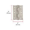 43203 - Bisagra rectangular 3" acero inoxidable, HERMEX