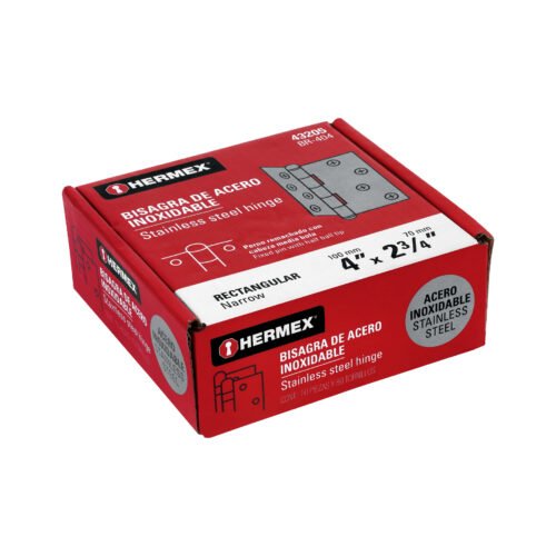 432053 43205 - Bisagra rectangular 4" acero inoxidable, HERMEX